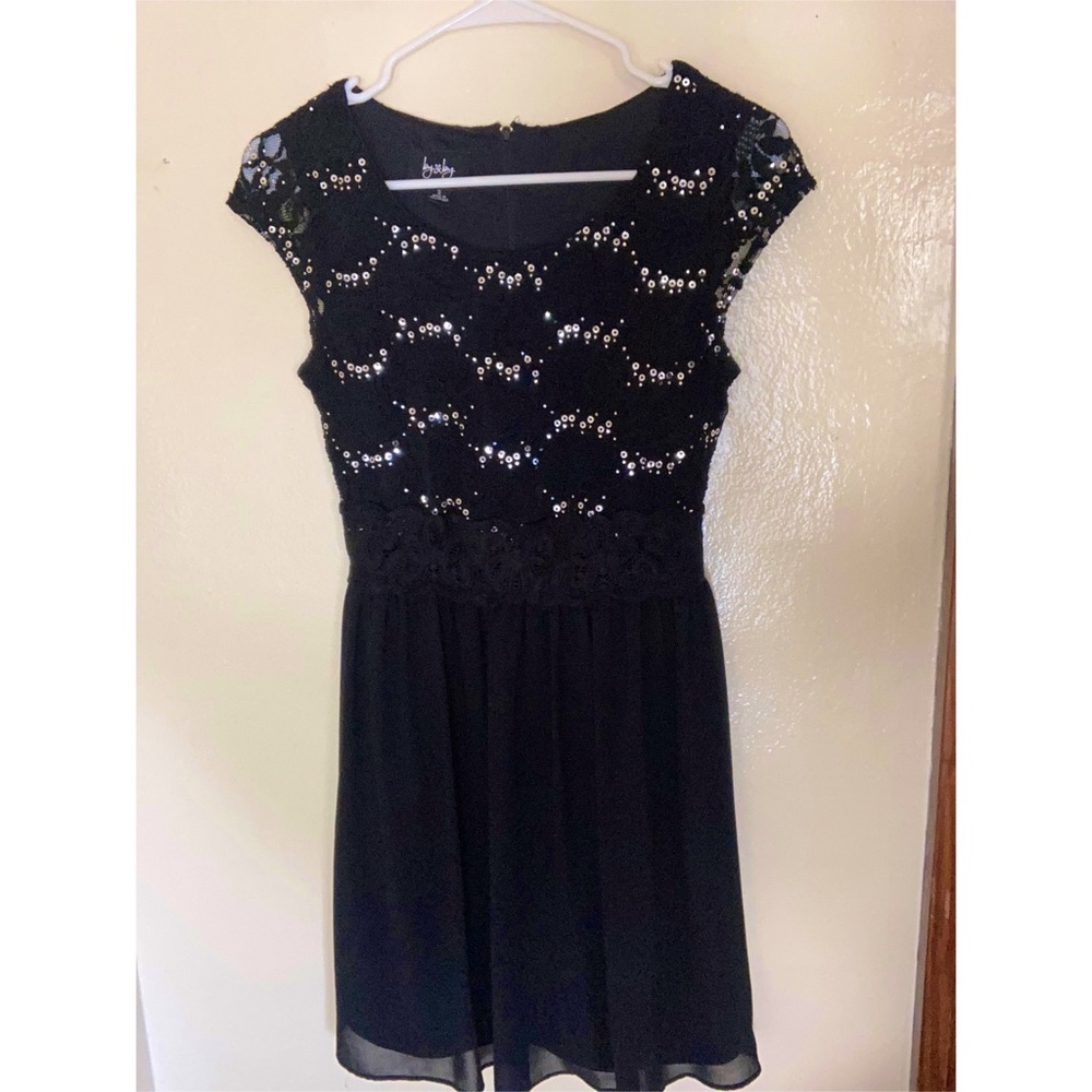 Black Sequin Midi Dress